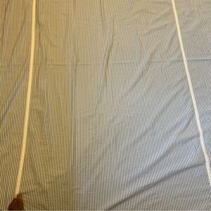 Cuddledown Sheet King Flat 100% Cotton Seersucker Blue Striped Portugal
